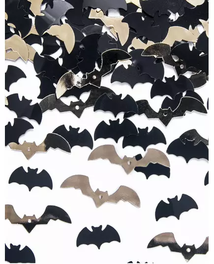 Confettis chauve-souris noir et or 15g 1,7 x 0,7 cm et 2,5 x 0,7 cm, image 2