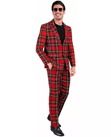 Costume imprimé tartan Ecossais grande taille adulte, Taille: X-Large