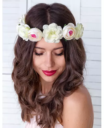 Couronne de fleurs blanches 17 cm, image 2