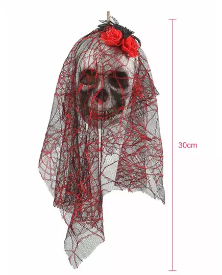 Décoration à suspendre tête de mort mariée 15 x 30 cm, image 2