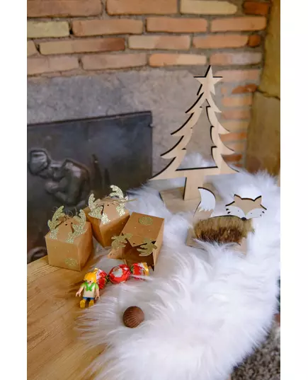 Décoration Sapin de Noël en bois 25 cm, image 2