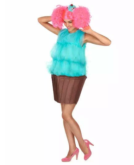 Turquoise cupcake kostuum voor vrouwen, image 2