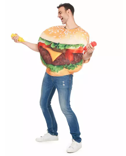 Grappig hamburger kostuum voor volwassenen, image 2