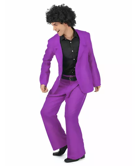 Déguisement disco violet adulte, Taille: Medium/Large, image 2