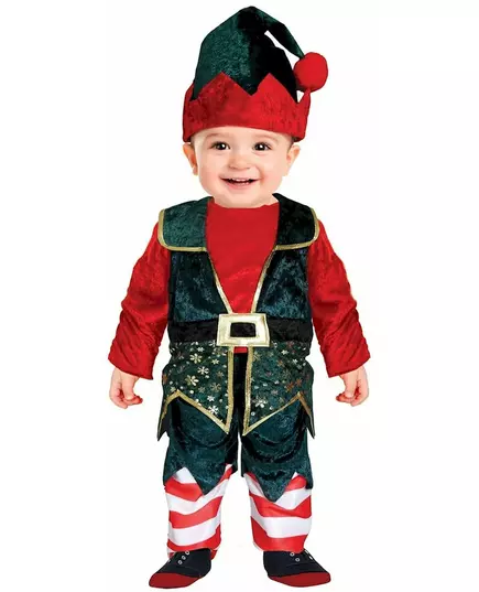 Baby fluwelen kerstelf vermomming, Maat: 18–24 maanden (89–93cm)