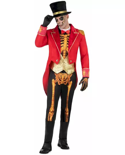 Déguisement Monsieur Loyal squelette homme, Taille: Large