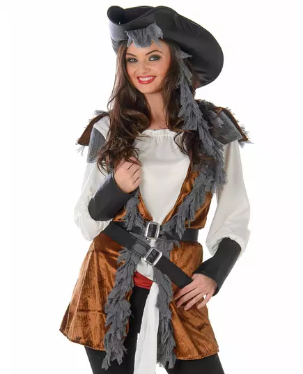 Déguisement Pirate avec gilet femme, Taille: X-Small, image 2