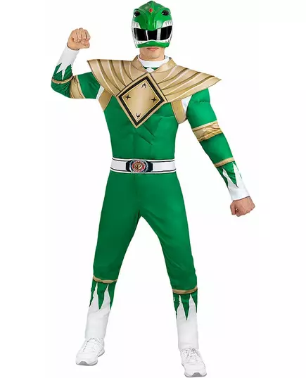 Power Ranger kokstuum volwassen groen, Maat: X-Large