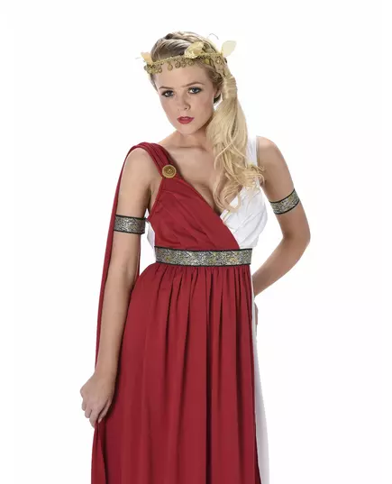 Déguisement rouge romaine femme, Taille: Small, image 2