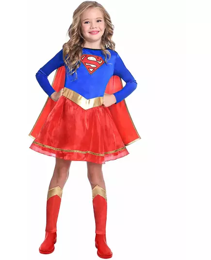 Déguisement Supergirl™ classique fille, Taille: 6–8 ans (128 cm)