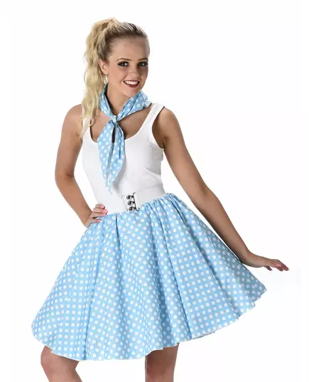 Blauw 50's kostuum voor vrouwen, Maat: Small, image 2