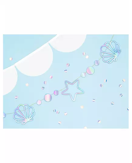 Guirlande en carton sirène holographique 1,65 m, image 2