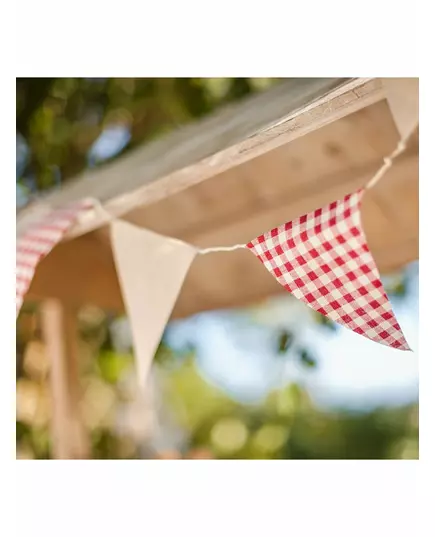 Retro linnen slinger met ginghammotief, 2 m, image 2