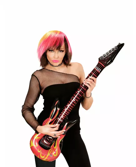 Guitare rock en flammes gonflable 105 cm, image 2
