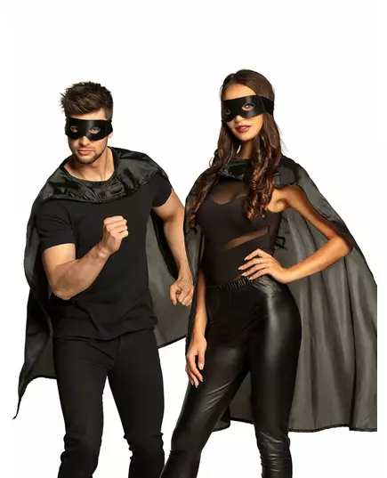 Kit cape et masque super héros noir adulte, image 2