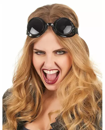 Lunettes noires de biker plastique adulte, image 2