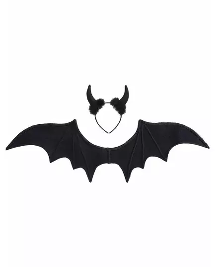 Demon set zwart Halloween accessoire, image 2
