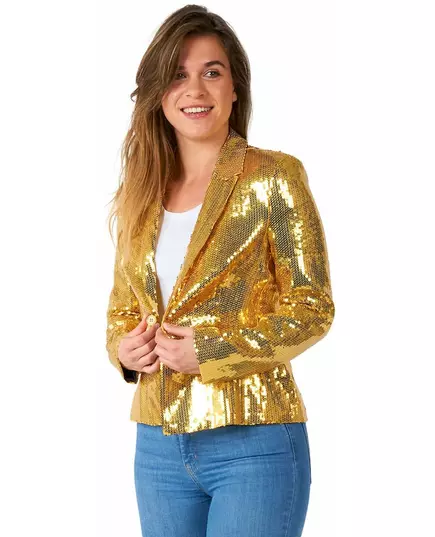 Veste blazer à sequins dorés Suitmeister™ femme, Taille: X-Large (EU 44–46)