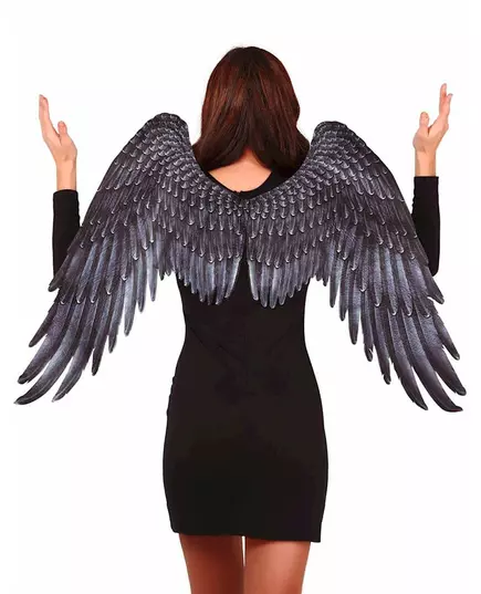 Ailes d'ange gothique en tissu noires adulte, image 2