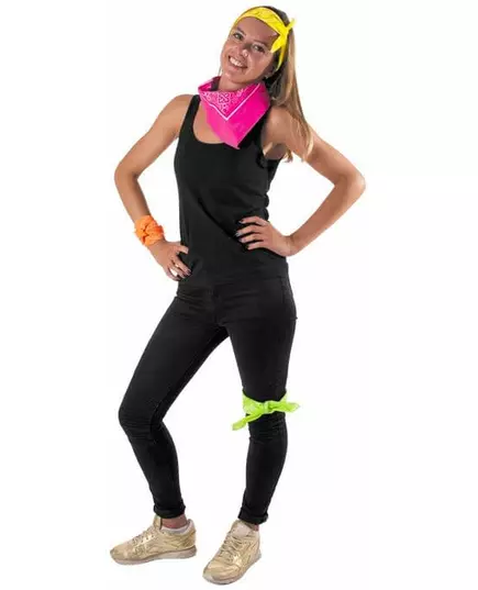 Bandana rose fluo adulte, image 2