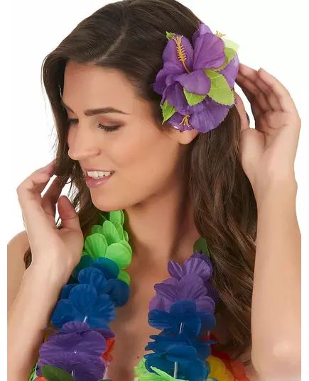 Barrette fleur violette Hawaï, image 2