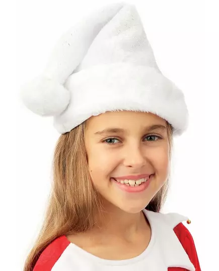 Bonnet de Père Noël blanc argent enfant, image 2