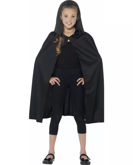 Cape à capuche noire enfant Halloween, image 2