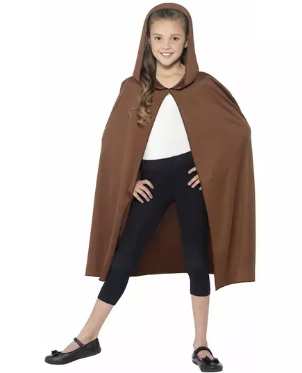 Bruine cape met capuchon voor kinderen, image 2