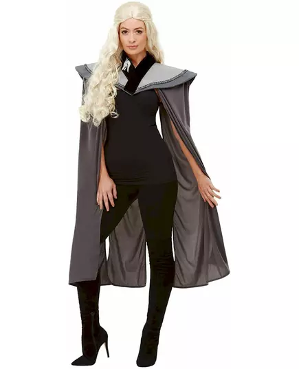 Grijze middeleeuwse cape voor dames, image 2