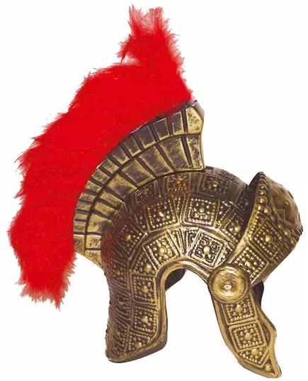 Casque romain avec plumes rouges, image 2