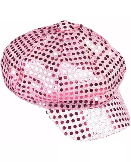 Casquette disco à sequins rose adulte, image 2