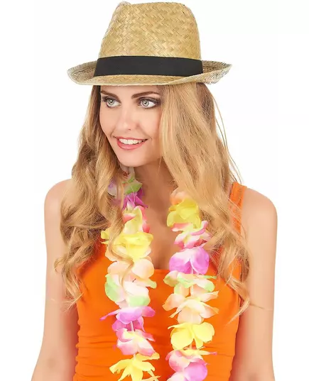 Chapeau borsalino en paille et bande noire adulte, image 2
