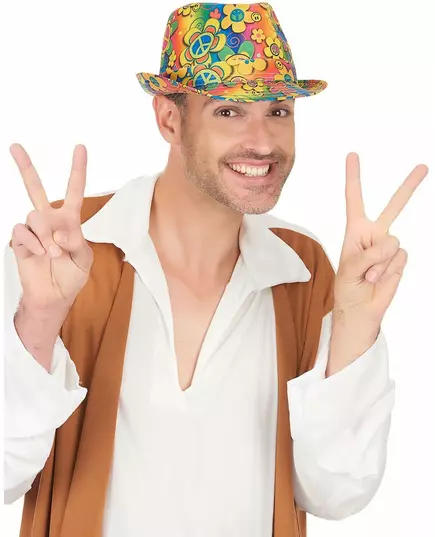 Hippie borsalino hoed voor volwassenen, image 2
