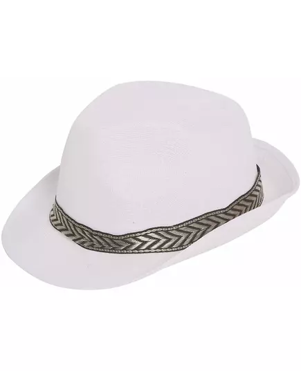 Chapeau borsalino trilby blanc adulte, image 2