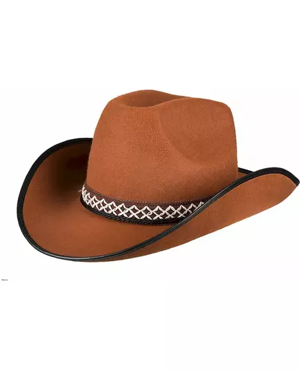 Bruine cowboyhoed met koord voor kinderen, image 2