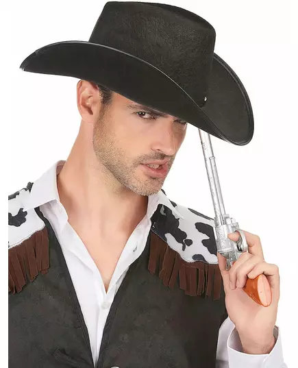Zwart cowboy hoed voor heren, image 2