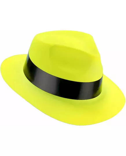 Fluo geel gangster hoed voor volwassenen, image 2