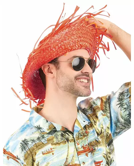 Chapeau Hawaï orange adulte, image 2
