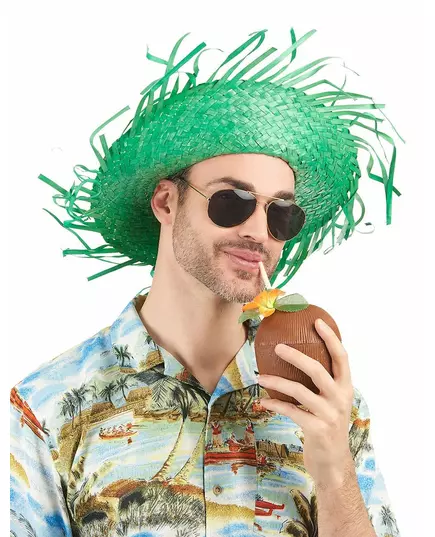 Chapeau Hawaï vert adulte, image 2