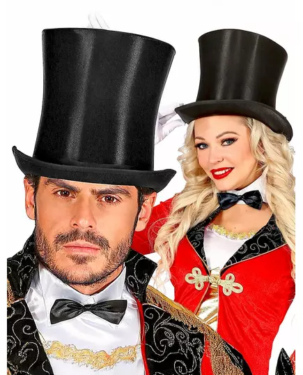 Chapeau luxe haut de forme satin adulte, image 2