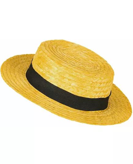 Chapeau paille canotier jaune, image 2