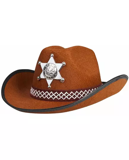 Chapeau sheriff marron pour enfant, image 2