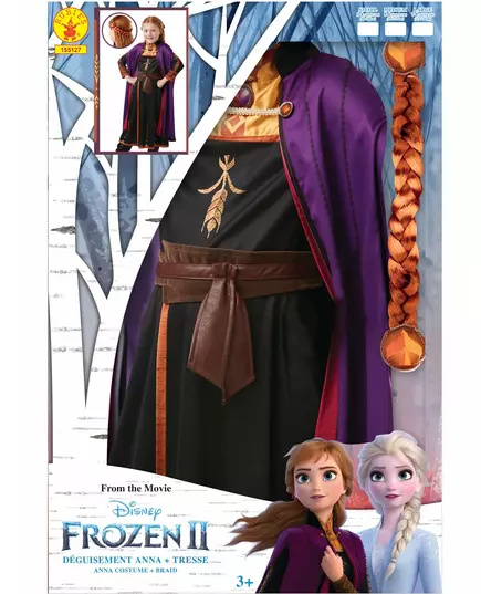 Coffret déguisement et tresse Anna La reine des neiges 2™ fille, Taille: 3–4 ans (90 à 104 cm), image 2