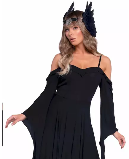 Coiffe ailes d'ange noires luxe adulte, image 2