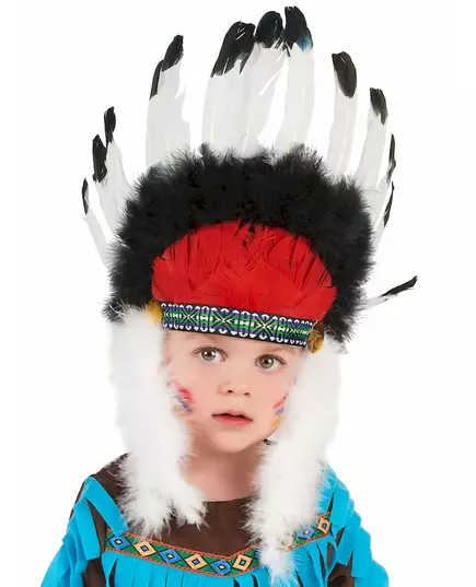 Coiffe chef indien avec plumes enfant, image 2