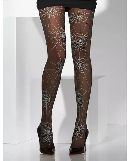 Zwarte spinnenwebpanty voor dames, image 2