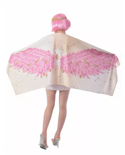 Déguisement Ailes d'ange poncho rose femme, image 2