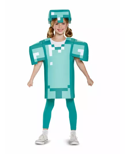 Minecraft™ pantser kostuum voor kinderen, Maat: 7–8 jaar (124–136 cm), image 2