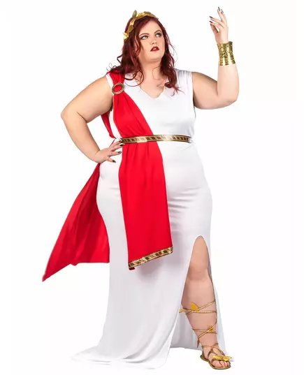Romeinse godin kostuum met sleep voor dames - Plus Size, image 2