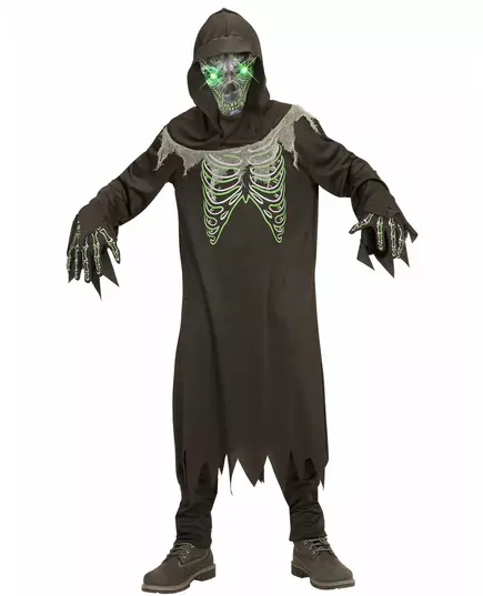 Zwart en groen reaper kostuum voor kinderen, Maat: 5–7 jaar (128 cm), image 2